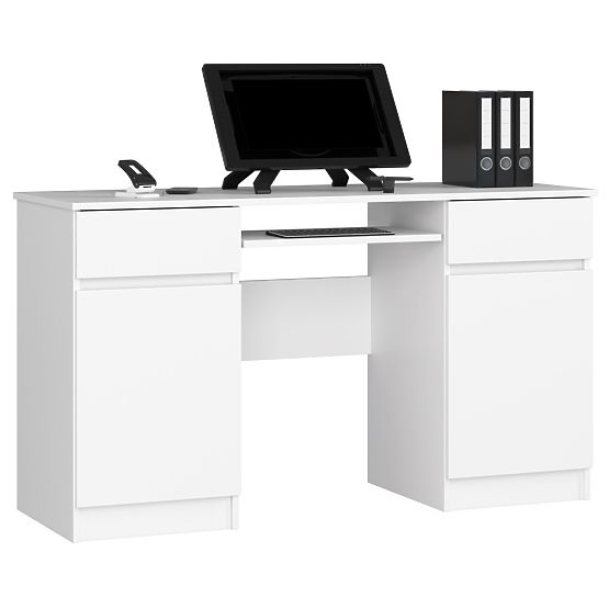 SCHREIBTISCH CLP A5 2D 2SZ WEISS