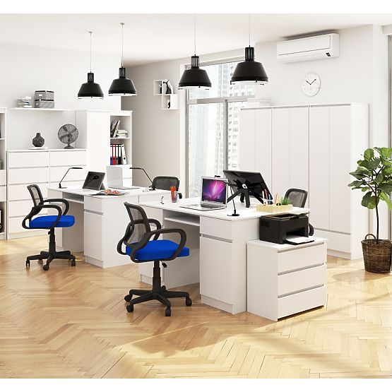 SCHREIBTISCH CLP A5 2D 2SZ WEISS