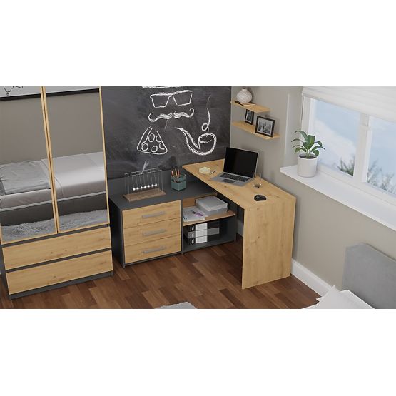 Schreibtisch DANY ANTHRAZIT EICHE ARTISAN