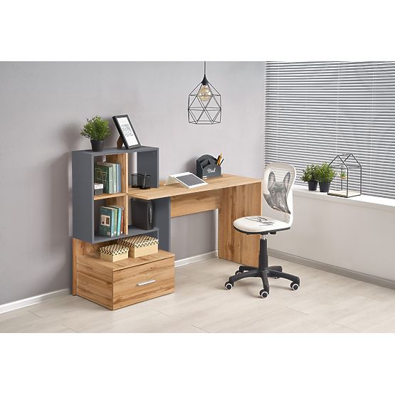 Schreibtisch GROSSO - Wotan Eiche / Anthrazit