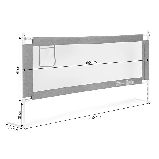 Schutzgitter für das Bett 200 cm Schutz für Kinder ECOTOYS