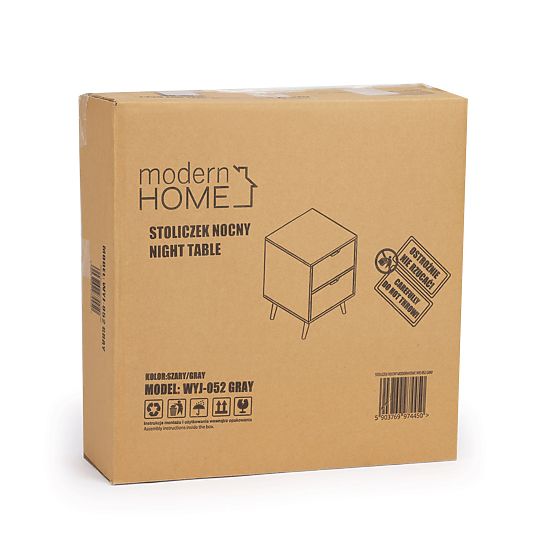 Schwarzer Nachttisch NORLA