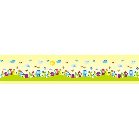 Selbstklebende Bordüre - Häuser 0,5 m2