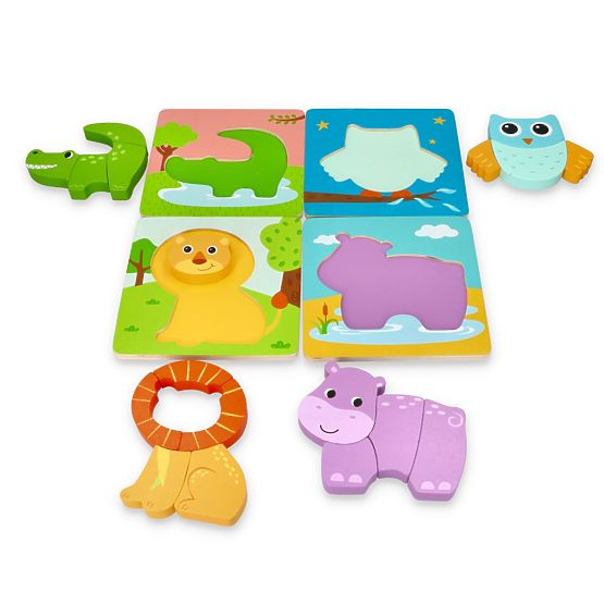 Set aus vier Tierpuzzles