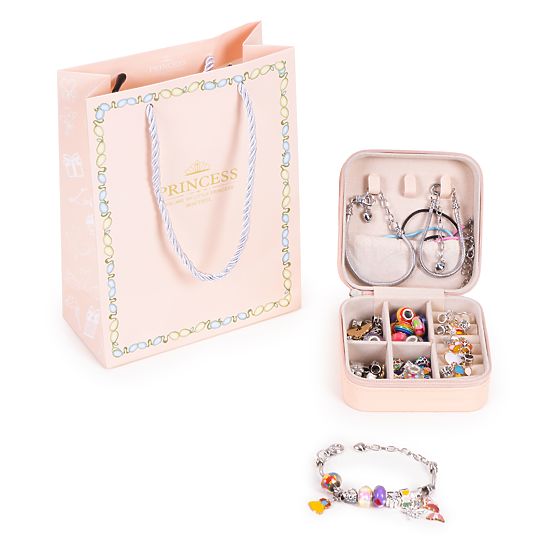 Set zur Herstellung von Armbändern, Halsketten, Anhängern, Perlen 66 Elemente + Organizer und Tasche