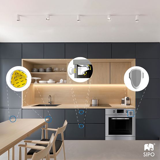 SIPO Magnetschlösser für Schränke und Schubladen - 4 Stk