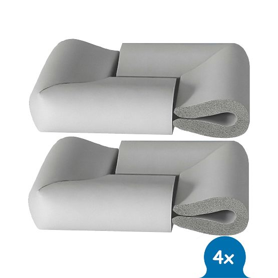 SIPO Schaumstoff-Eckenschutz für Glasflächen, grau - 4 Stk