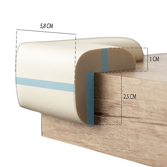 SIPO Schaumstoffschutz für Möbelecken, beige - 4 Stk