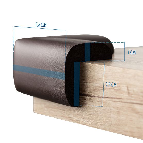 SIPO Schaumstoffschutz für Möbelecken, schwarz - 4 Stk
