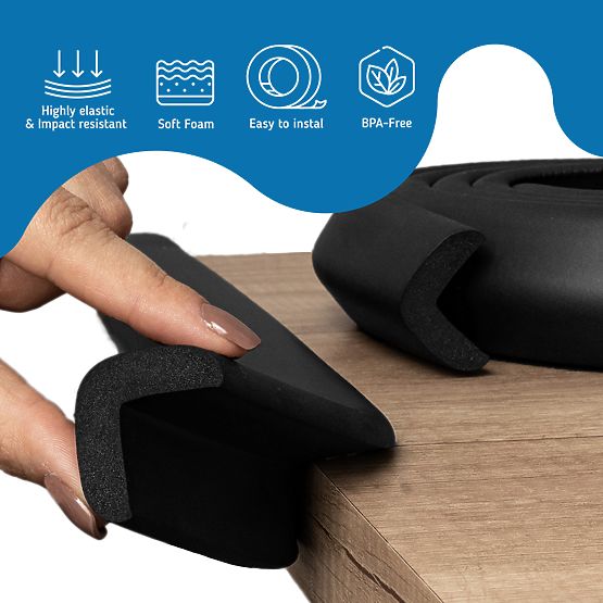 SIPO Schutzband für Möbelkanten, schwarz - 1 Stk