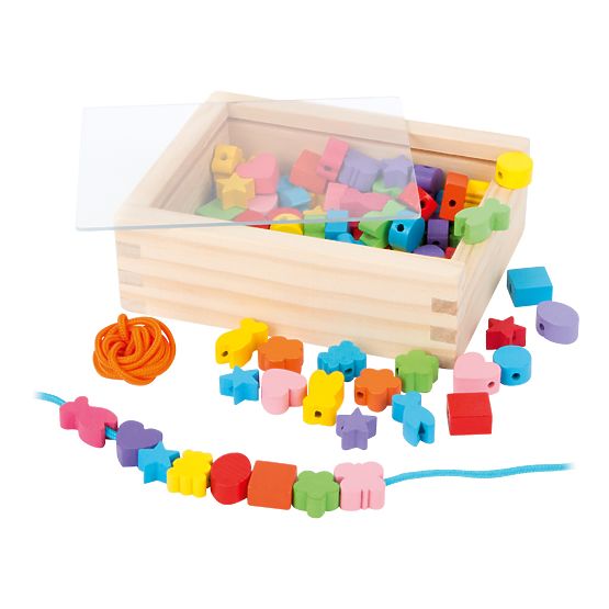 Small Foot Aufreihperlen aus Holz in einer Box