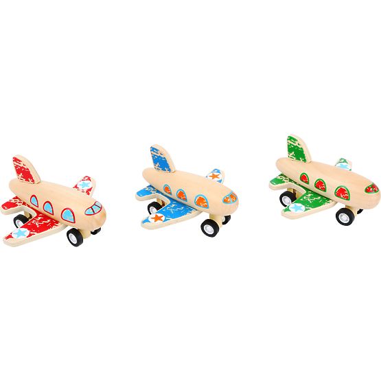 small foot Holz-Aufziehflugzeug 1 Stk. blau