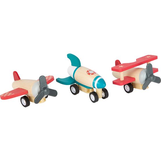 small foot Holz-Aufziehflugzeuge 3 Stk.