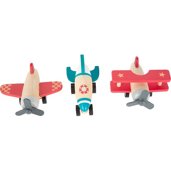 small foot Holz-Aufziehflugzeuge 3 Stk.