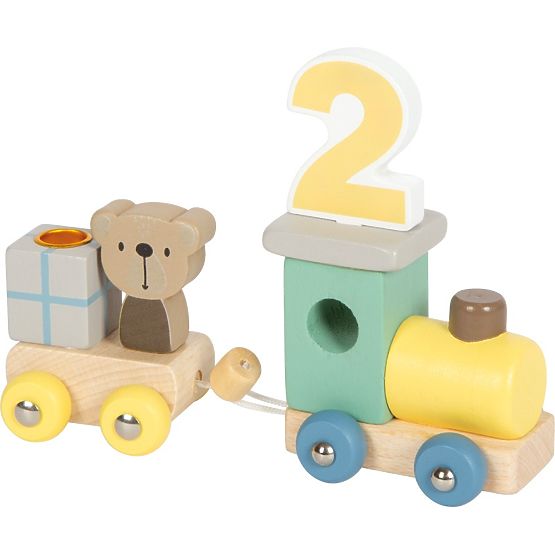 small foot Holz-Geburtstagszug mit Tieren