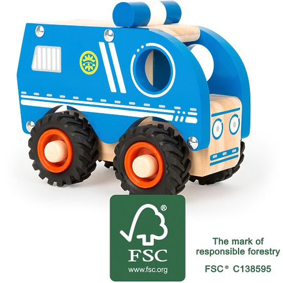 small foot Holz Polizeiauto