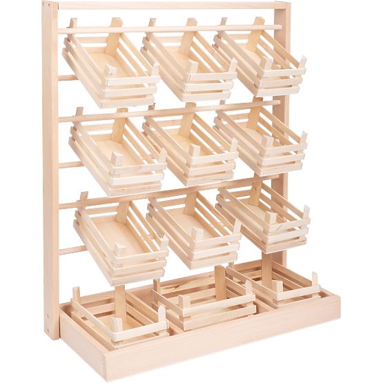 small foot Holz-Verkaufsstand mit Kisten