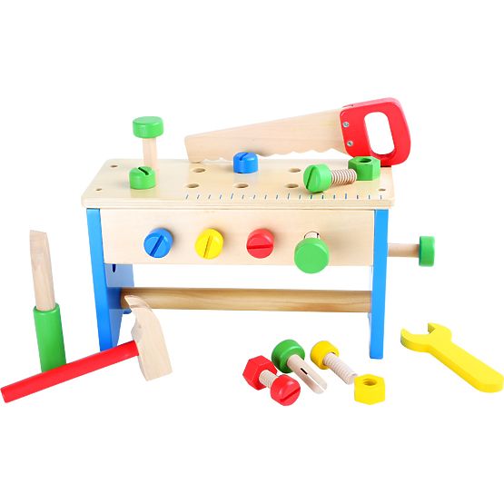 small foot Holz-Werkbank und Werkzeugkasten 2-in-1