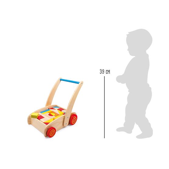 small foot Holzlauflernwagen mit Bauklötzen im Wagen