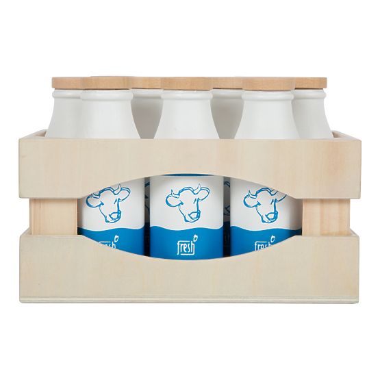small foot Holztransportkiste mit Milchflaschen Fresh