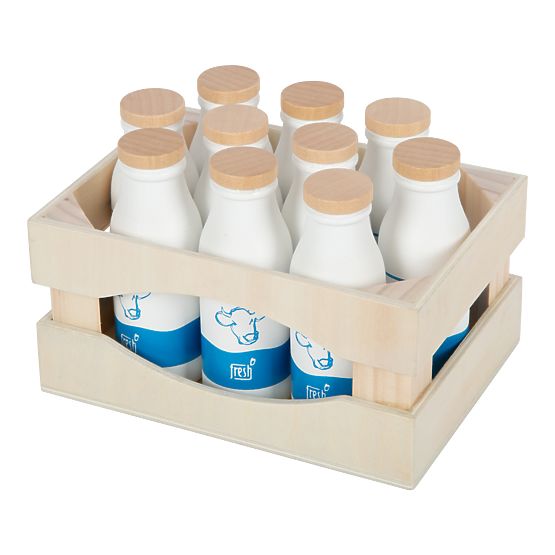 small foot Holztransportkiste mit Milchflaschen Fresh