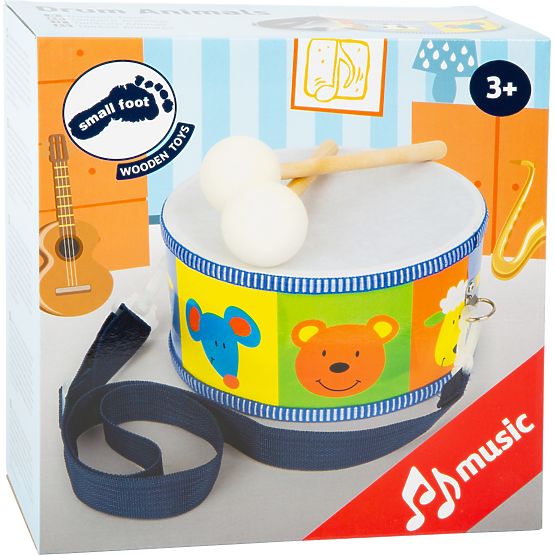 Small Foot Kinder-Musikinstrumente aus Holz, Trommeltiere