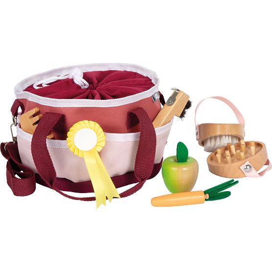 small foot Pferdepflege-Set mit Tasche rot