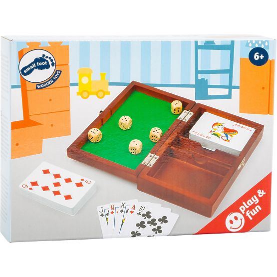 Small Foot Spielwürfel und Karten in einer Holzkiste