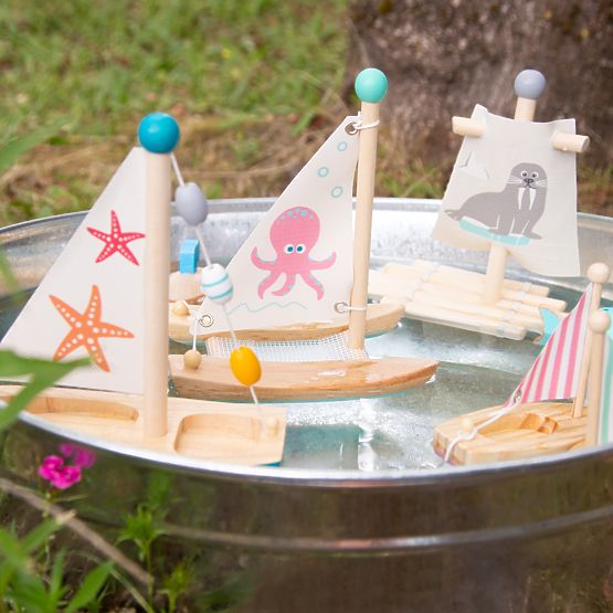 small foot Wasserspielzeug Segelboot 3 Stk.