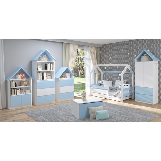 Hausförmiges Bücherregal Sofie - blau
