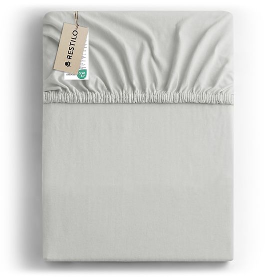 Spannbettlaken AMBER Farbe Weiß klassischer Stil Material Jersey 80-90x200 DecoKing