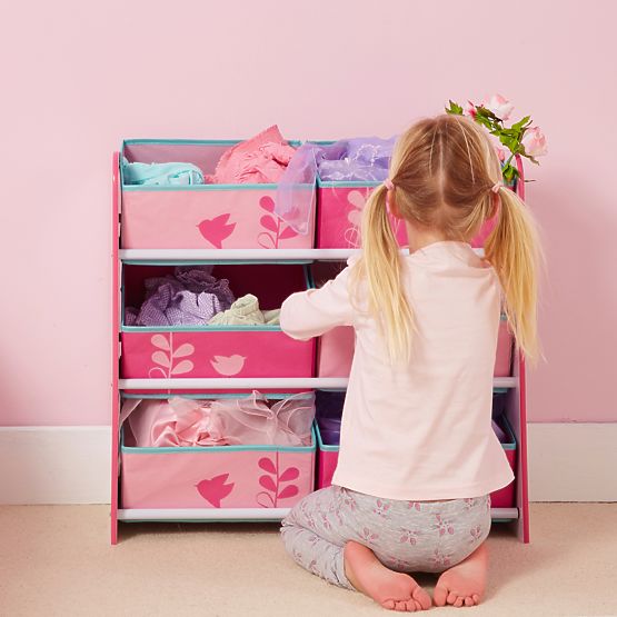 Spielzeug Organizer - Blumen und Vögel