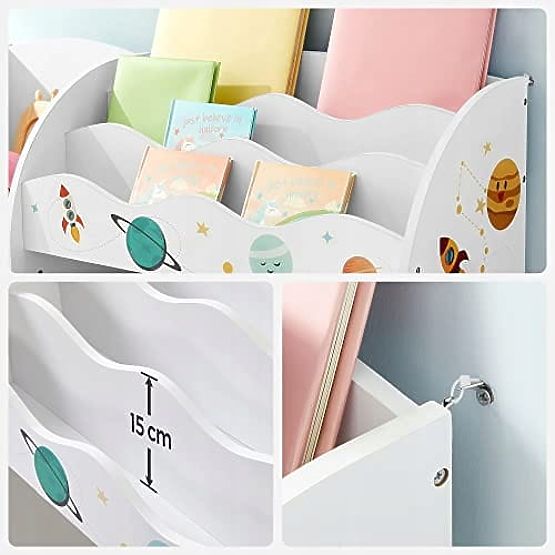 Spielzeugregal Schrank für Kinder 5 Regale 2 Aufbewahrungsboxen Bücherfächer