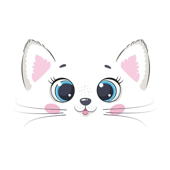 Spielzeugtruhe Daria weiß mit Aufdruck Pink Cat