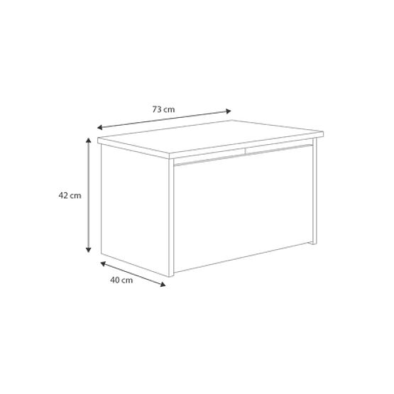 Spielzeugtruhe Daria weiß mit Druck Gelber Bagger