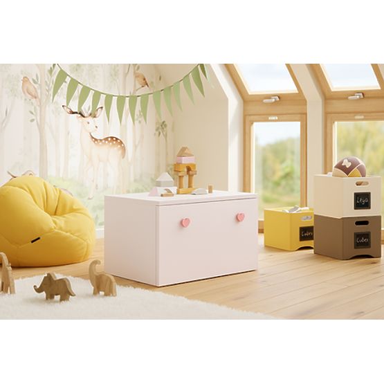 Spielzeugtruhe Inga - rosa Griff