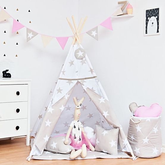 Stoffgirlande - Rosa Stern