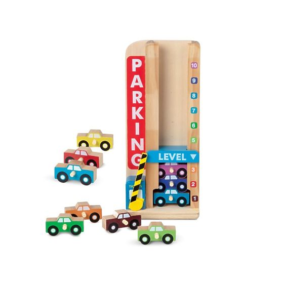 Stapelbares Parkhaus mit Spielzeugautos