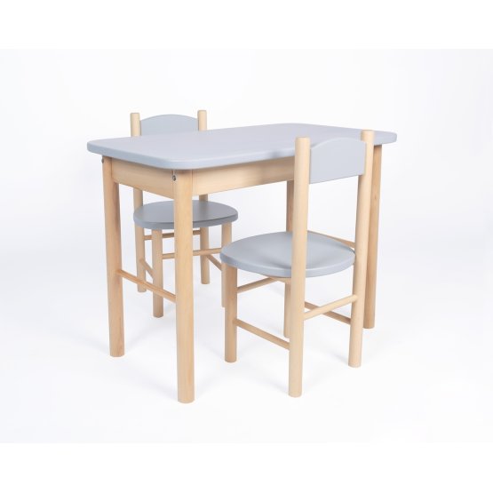 Set aus Tisch und Stühlen Simple - grau