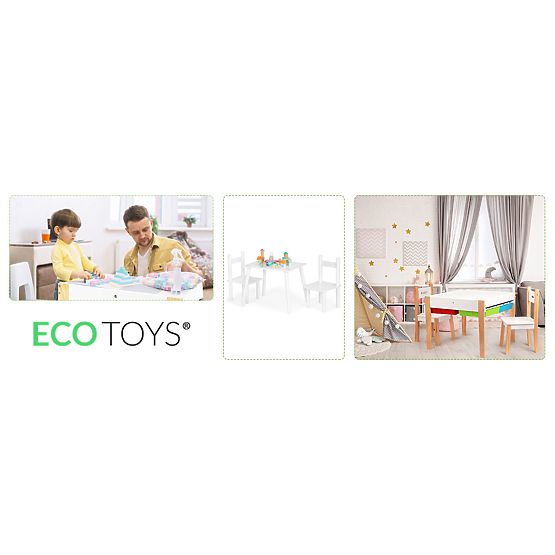 Tisch + 2 Stühle Möbel für Kinder Set ECOTOYS