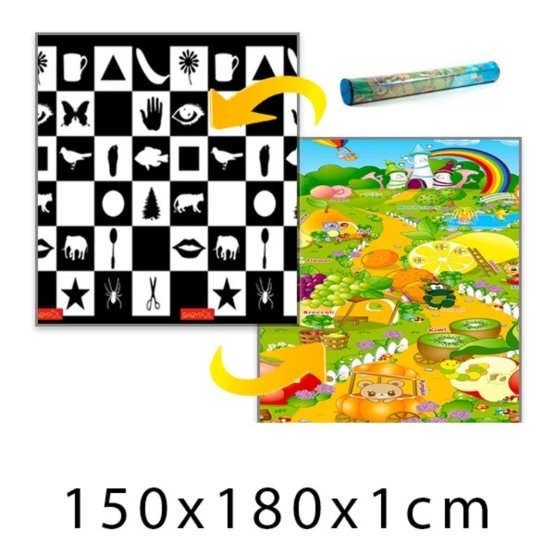Dětský schaum teppich schachbrett + Fruchtig paradies 150x180x1 cm