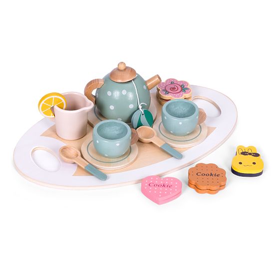 Tee- und Kaffeeservice mit Süßigkeiten Tassen Kanne Tablett ECOTOYS