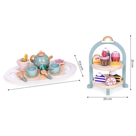 Tee- und Kaffeeservice mit Süßigkeiten Tassen Kanne Tablett ECOTOYS