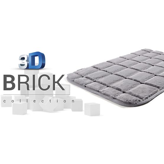 Teppich 3D BRICK - Grey