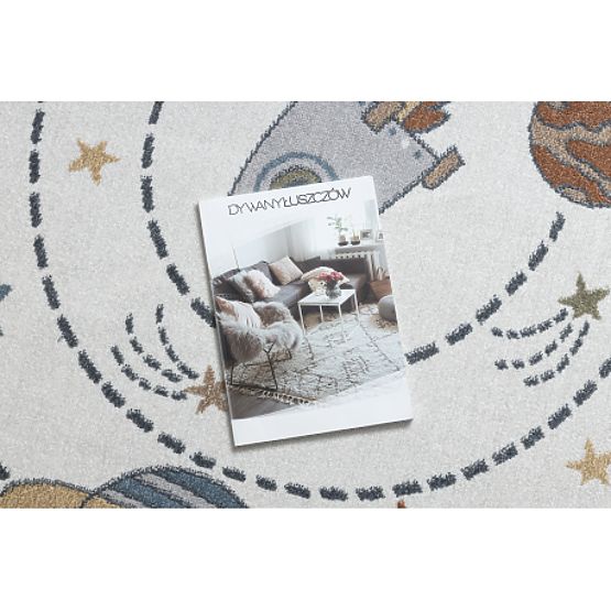 Teppich BONO 8288 rund Raum, Planeten creme/anthrazit