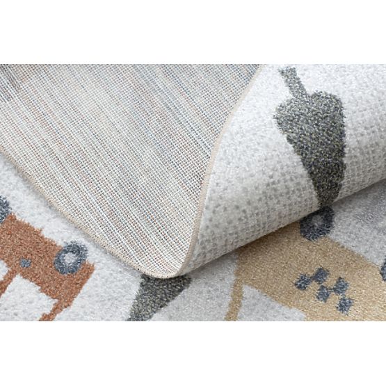 Teppich BONO 8436 Rund Autos, Straßen creme / hellgrau