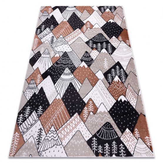 Teppich FUN Tops für Kinder, Berge, Creme