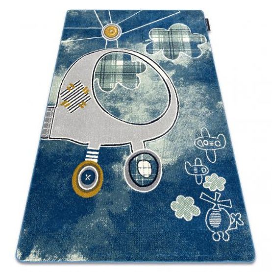 Teppich PETIT HUBSCHRAUBER, FLUGZEUGE, blau