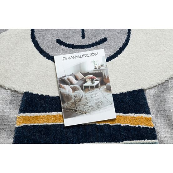 Teppich YOYO GD50 grau/weiß - Bär für Kinder, strukturell, sensorisch Fransen