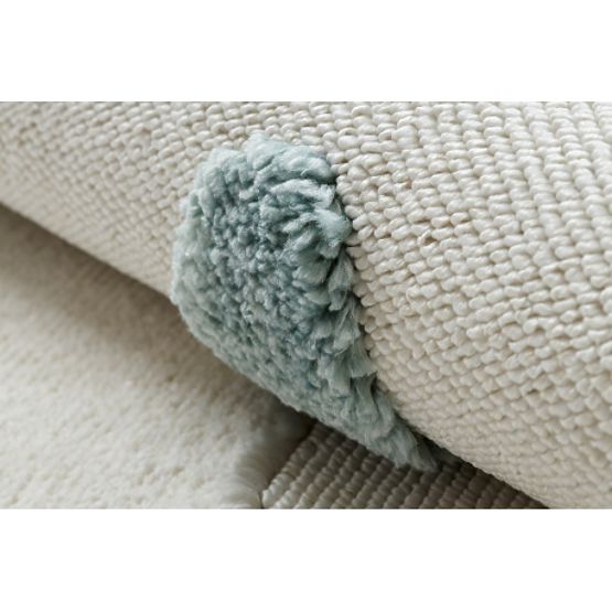 Teppich YOYO GD63 weiß / dunkelblau - Wolke, Tropfen für Kinder, strukturell, sensorisch Fransen